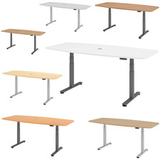 bümö elektrisch höhenverstellbarer Konferenztisch oval 220x103 Besprechungstisch