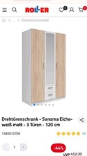 Kleiderschrank Sonoma Eiche 3 Türen 120cm Breit 2 Schubladen
