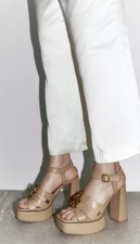 Zara Plateau Sandalen Gr 41 Braun Beige Neu Mit Etikett 