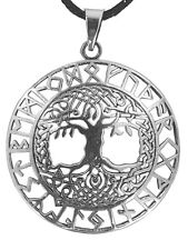 Lebensbaum 925 Silber Anhänger Yggdrasil Weltenbaum Runen Nr 210