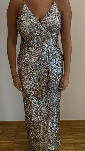 Abendkleid pailletten silber - abendkleid,