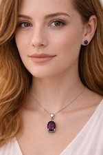 Silberschmuck mit Amethyst Set