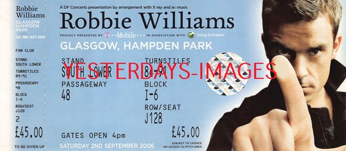 Robbie williams ticket used - robbie,