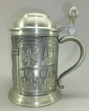 Zinnkrug mit deckel 16 cm - mit,