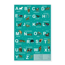 Alphabet-Lernposter Pferde Für Grundschüler Poster 40x60 cm, One size, Weiß