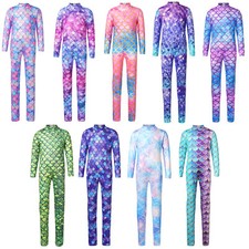 Kinder Mädchen Meerjungfrau Jumpsuit Leistungsbühne Rollenspiel Body Einteiler