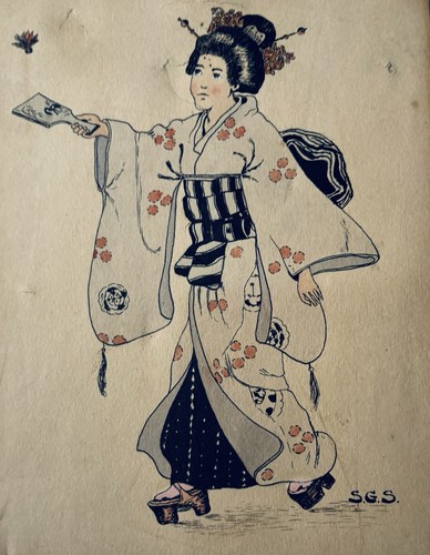 Antiker japanischer geisha - antiker,