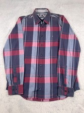 Tommy Hilfiger Langamr Hemd Herrenmode Gr. L In Rot Karirten Muster ,,Vintage,,