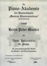 Diplom Urkunde Klavierstimmer Klavier Piano Flügel