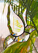 Bleiverglasung Fensterbild Suncatcher  Facetten- Friedenstaube  in Tiffany