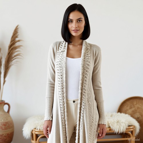 Boho lagenlook strickjacke - boho,
