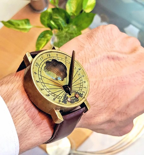 Messing sonnenuhr armbanduhr - messing,