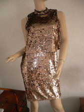 H&M KLEID PAILLETTENKLEID GOLD