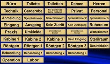 160x40 mm - Türschild,Praxisschild,Schild,Arztpraxis,Büroschild, Gold gebürstet