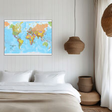 Weltkarte Poster mit Städten Riesen Landkarte Posterformat Hintergrund Wanddeko