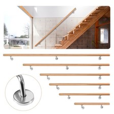 Buche Handlauf Geländer Wandhandlauf Treppenhandlauf 50-200cm Edelstahlhalter