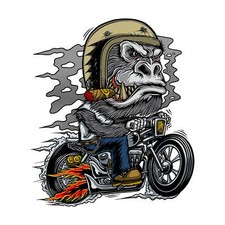 Aufkleber Gorilla Biker
