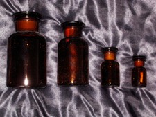 Apothekerflasche Glasschliffflasche Weithalsflasche braun mit Glasstopfen 500ml