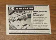 Seltene Werbung BRITAINS Bauernhof Förderband Tiere Figuren 1977