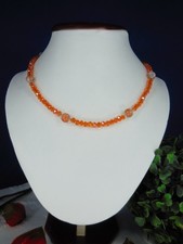 HALSKETTE: EDLE GLASRONDELLE + CRACKLE-GLASPERLEN. 186.5