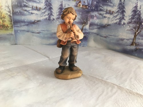 Krippenfigur bub mit flöte - krippenfigur,,