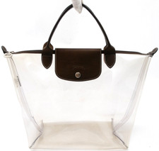 LONGCHAMP CLEAR DARSHAN BAG TASCHE TRANSPARENT DURCHSICHTIG VINYL STRAND BEACH