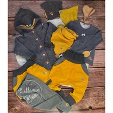 Walkloden Jacke anthrazit Gr. 98/104 Set Tunika Hose Mützen Tuch Leggins NEU!