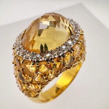 Citrin Cocktail Ring Gold