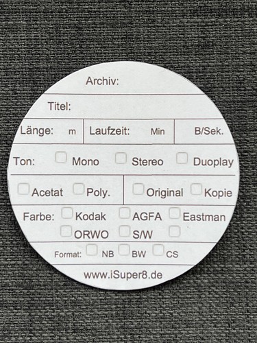Super8 aufkleber für spulen - für,