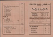 DRESDEN, Preisliste 1937, Chlorodont-Zahnpasta-Zahnpulver LEO-Werke GmbH