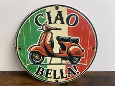CIAO BELLA VESPA ROLLER ITALIA Werbeschild Vintage Retro 20cm BAR DEKO WERKSTATT