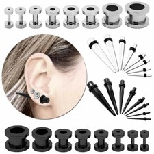 Set Flesh Tunnel Dehnstab Dehnungsset Dehnungsstab Schwarz Weis 2 3 4 5 6 8 10