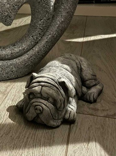 Steinfigur englische bulldogge - steinfigur,