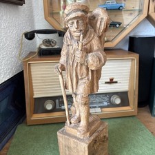 Holzschnitzerei Holzfigur Kiepenkerl Münster Eichenholz Handarbeit Schnitzfigur