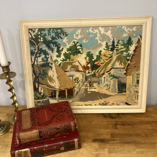 Stilisierte vintage dorfszene - stilisierte,