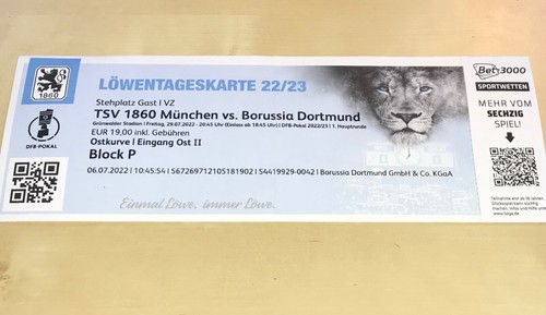Sammlerticket 1860 münchen - münchen,