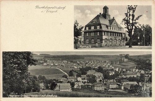 Burkhardtsdorf rathaus - ak,