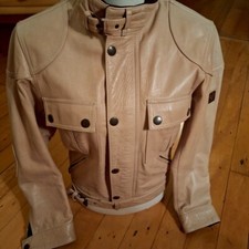 Belstaff Gangster Icon Lederjacke, Gr. 42, Beige, Top-Zustand