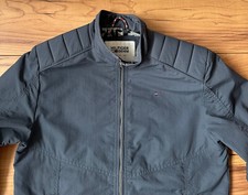 100%ORIGINAL TOMMY HILFIGER PADDED BIKER LOGO JACKE GR.S GRAU