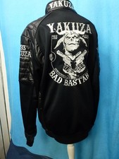 YAKUZA JACKE GR XL SCHWARZ MIT KUNSTLEDER NICHT GETRAGEN SKULL HERREN