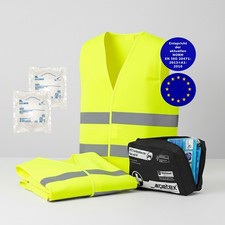 Mit 2x FFP2: Erste Hilfe Verbandsmaterial 2x Warnweste FIRST AID Verbandszeug