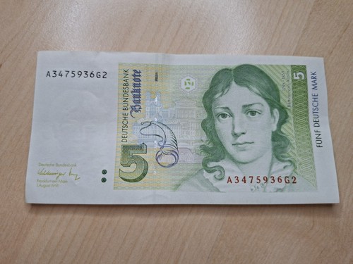 Geldschein deutsche mark - 5, dm