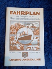 Fahrplan Hamburg-Amerika Linie