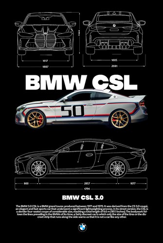 Blechschild bmw csl - bmw, cm