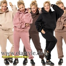 Oversized Jogginganzug 2 Teiler Baumwolle Jogger Hausanzug Hose Pullover M - 4XL