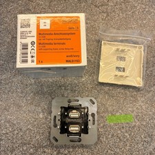 Jung Multimediaanschlusssystem MALS1153 - 2 X USB 2.0, Schrauben, weiß/ivory