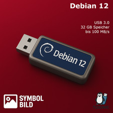 Debian 12 „Bookworm“ – Bootfähiger USB Stick (32 GB, USB 3.0, 100 MB/s)