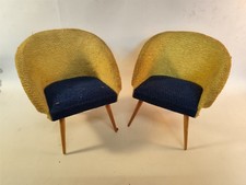 2x DDR Cocktailsessel Puppenstuhl Puppe Sessel Stuhl Spielzeug Schalensessel