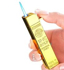 Feuerzeug Sturm Flamme 🔥 Gas Goldbarren nachfüllbar Gold Geschenk Luxus Edel ✔️