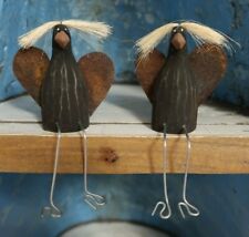 SITZFIGUREN LUSTIG SKULPTUR 2 REGALHOCKER DEKO HOLZFIGUREN GESCHENK KANTENHOCKER